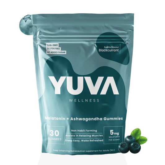YUVA Wellness Melatonin + Ashwagandha Gummies – Sleep Easy, Wake Refreshed 🌙💤